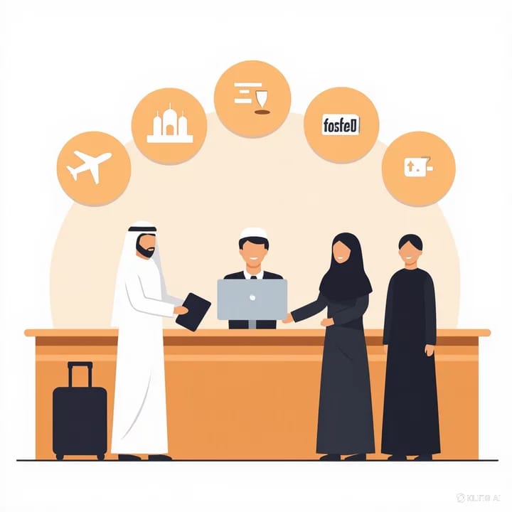 A umrah travel agent explaining umrah packages
